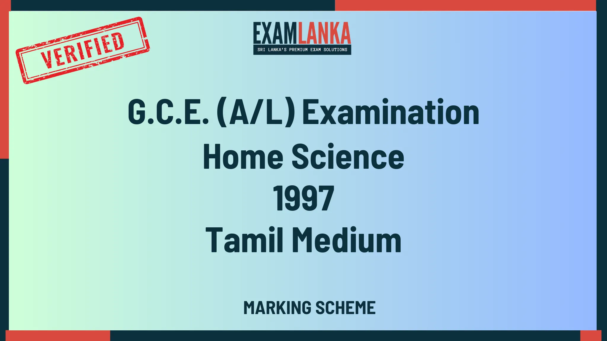 1997 home science marking tamil medium