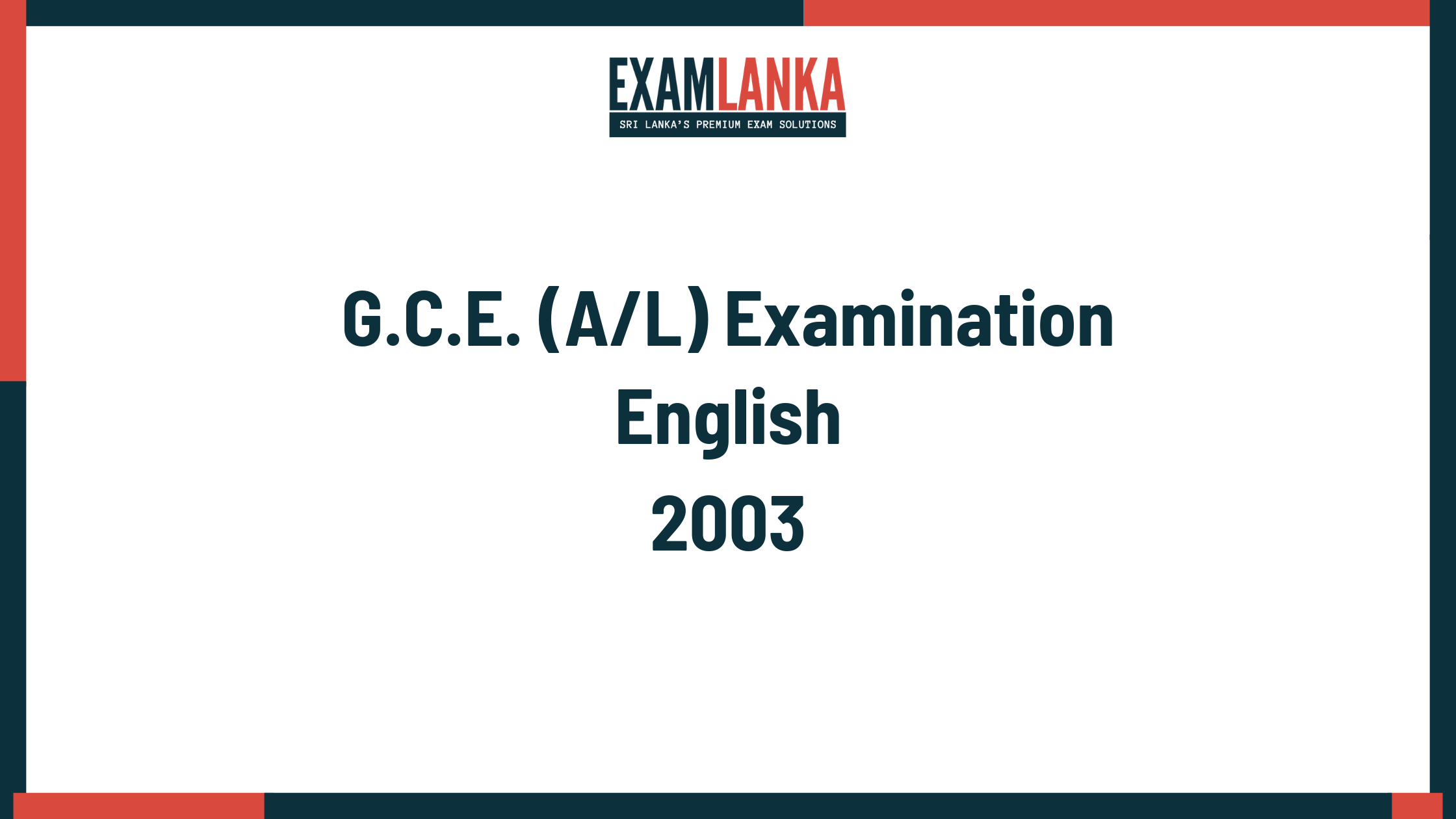 2003 english past paper